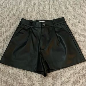 Faux leather shorts